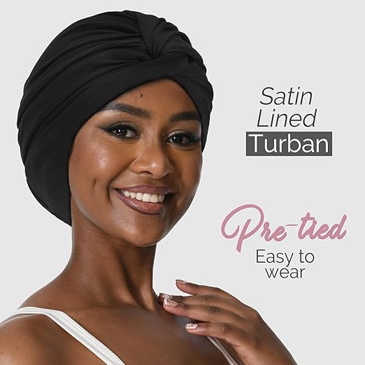 Hat Hut Adjustable Satin-Lined Turban