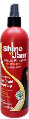 Ampro Shine N Jam Magic Fingers for Braiders Detangling Unbraid Spray