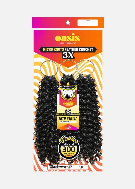 Vivica A. Fox Oasis Human Hair Blend Micro Knots 3X Feather Crochet Water Wave