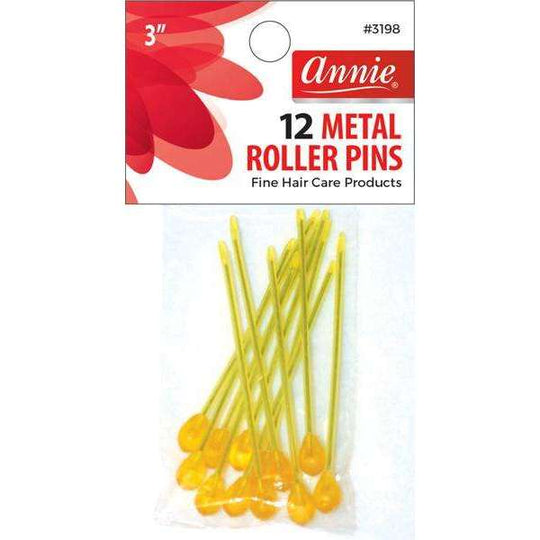 Annie 3" Fine Metal Roller Pins 12pc