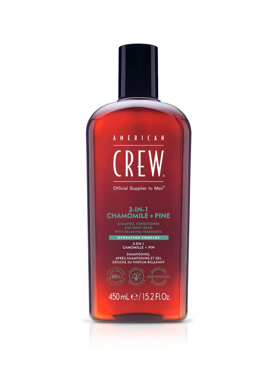 American Crew 3-in-1 Chamomile + Pine Shampoo, Conditioner & Body Wash