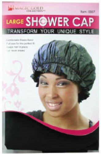 Magic Gold Large Shower Cap Black