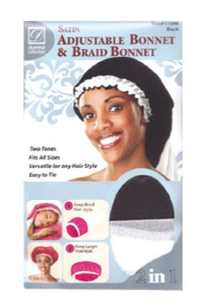 Donna Satin Adjustable Bonnet & Braid Bonnet