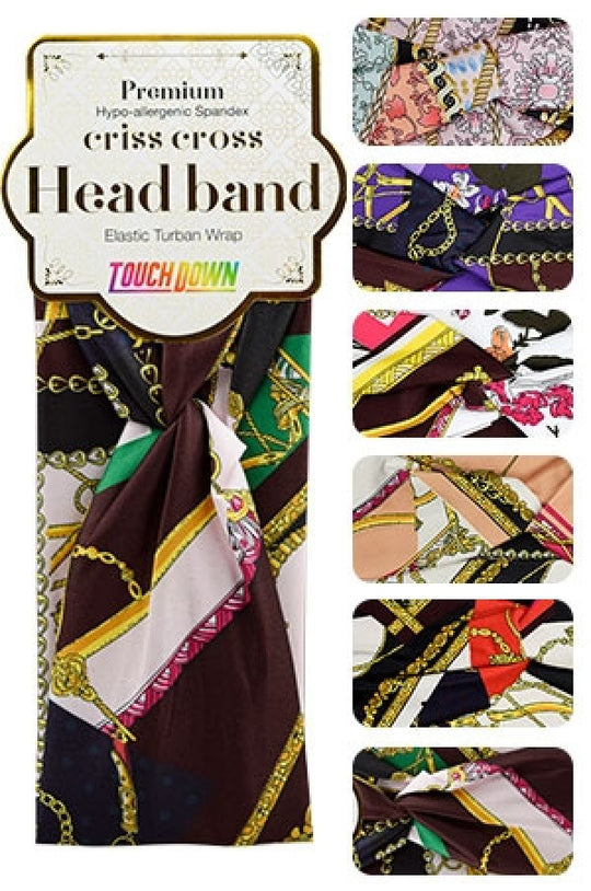 Touch Down Criss Cross Head Elastic Turban Wrap