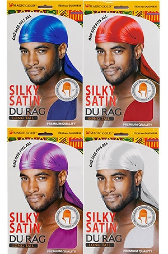 Magic Gold Silky Satin Durag Long Tail Assorted