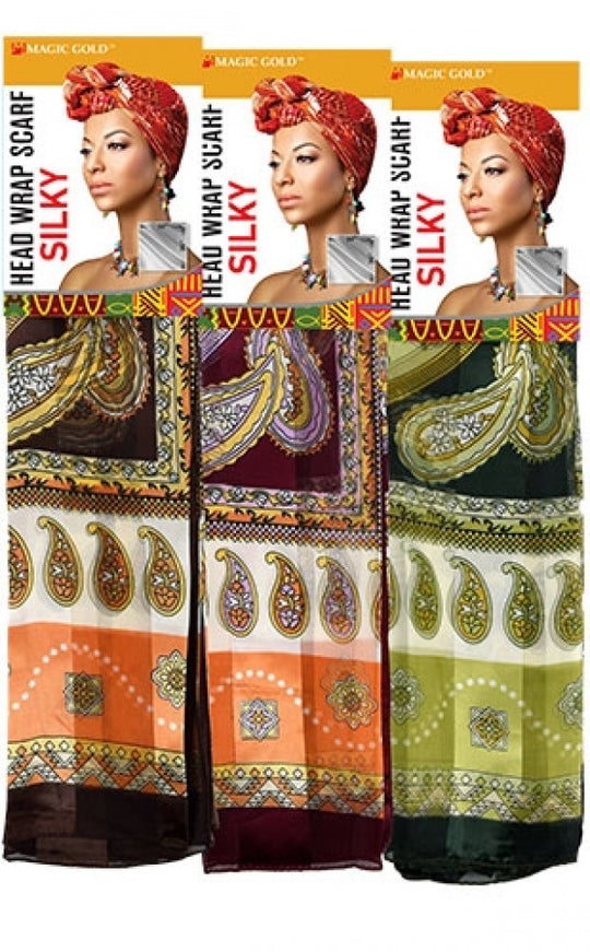 Magic Gold Head Wrap Scarf-Silky Assorted