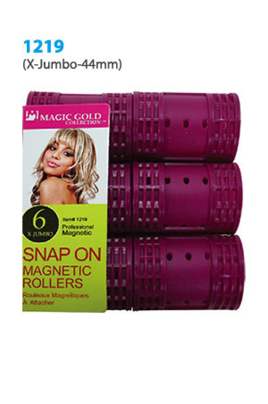Magic Snap On Magnetic Roller 6pc XL 44mm Purple